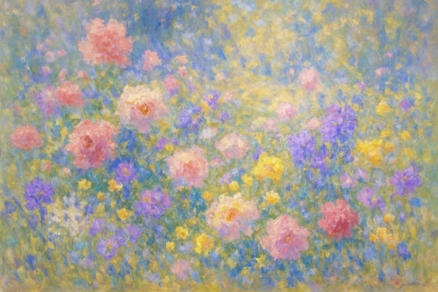 Image style impressionniste avec fleurs